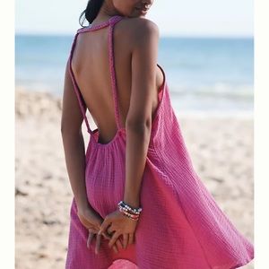 Anthropologie Braided Halter Mini Dress Size XL